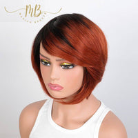 Perruque courte orange pour femme