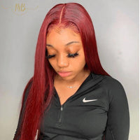 Perruque de cheveux lisses burgundy pour femme à petit prix