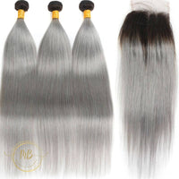 Tissage en cheveux naturels gris 100 % humain