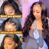 Perruque de cheveux naturels avec lace frontal Body Wave
