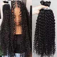 Cheveux Humains brut frisés sans couture pour tresses africaine