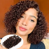 Tissage de couleur chocolat court pour femme