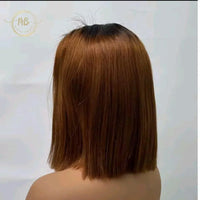 Perruque bob cheveux brun 100% humain pour femme