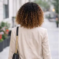 Perruque Cheveux Naturels  Frisés Ombrés Blond