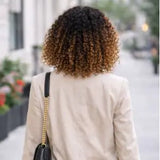 Perruque Cheveux Naturels  Frisés Ombrés Blond