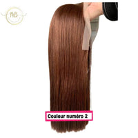 Perruque cheveux raides brun petit prix