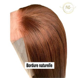 Perruque cheveux raides de couleur brun pour femme noire