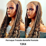 Perruque tressé bohémien hair de couleur marron