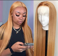Perruque cheveux naturels couleur doré 30 pouce (76cm)