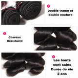 Tissage en cheveux naturels 100% humain pour femme