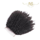 Closure de cheveux kinky afro pour femme