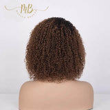 Perruque de cheveux courts couleur marron ombré