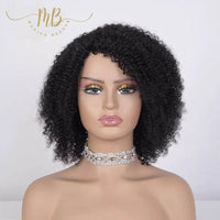 Perruque de cheveux courts frisés noir à petit prix pour femme noir