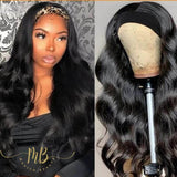 Perruque de cheveux naturels body wave avec bandeau pour femme