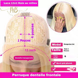 Perruque de cheveux humain lisses avec lace frontal de qualité supérieur