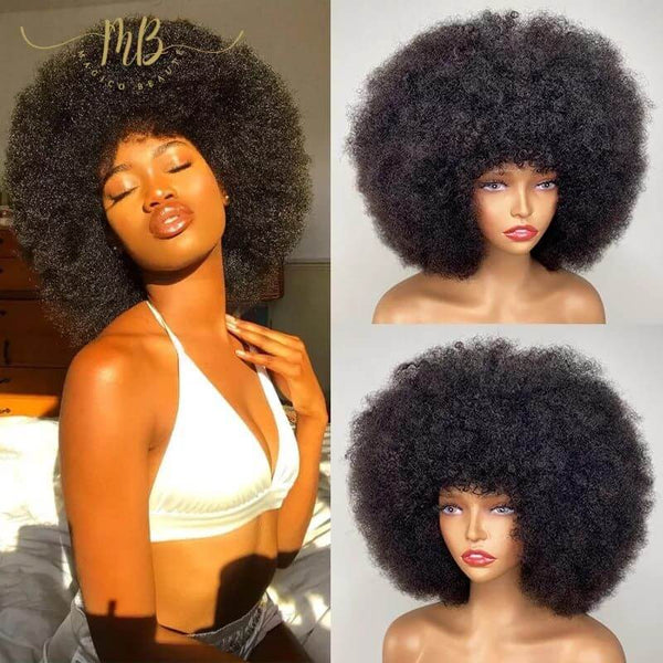 Perruque en cheveux naturels crépus afro pour femme noire