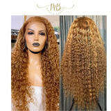 Perruque cheveux humain frisés avec lace frontal pour femme 