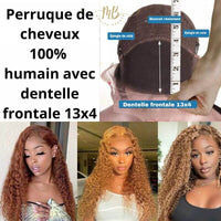 Perruque de cheveux naturels humain de qualité Remy avec closure pour femme