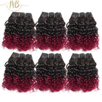 Tissage de cheveux naturels en couleur rouge dégradé à petit prix