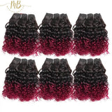 Tissage de cheveux naturels en couleur rouge dégradé à petit prix