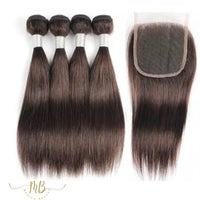 Tissage de cheveux 100 % humain de couleur marron