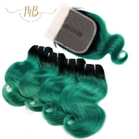 Tissage en cheveux naturels 100% humain de couleur verte à prix pour femme 