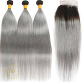 Tissage en cheveux naturels gris 100 % humain 