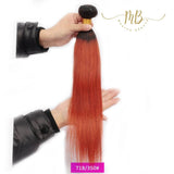 Tissage en cheveux naturels humain de couleur orange pour femme