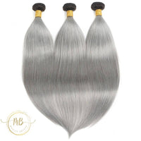 Tissage cheveux naturels gris longs 100 % humain avec closure 