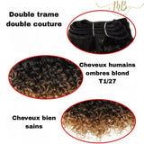 Tissage de cheveus humain de couleur noir et rouge degradé