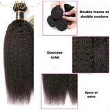 Tissage en cheveux kinky raide longs