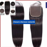 Closure pour perruque en cheveux naturels pour femme de couleur noire