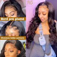 Perruque de cheveux naturels avec lace frontal Body Wave 